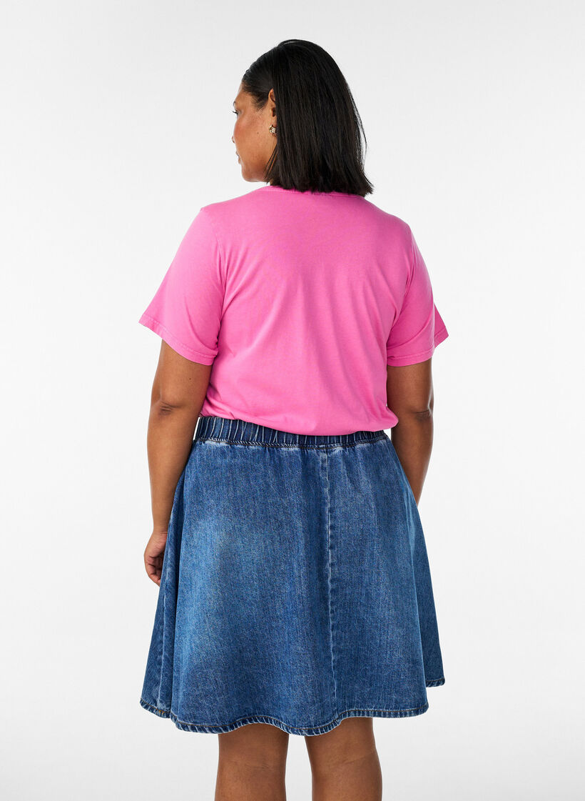 Kurzer Jeans-Skaterrock, Blau, Model image number 2