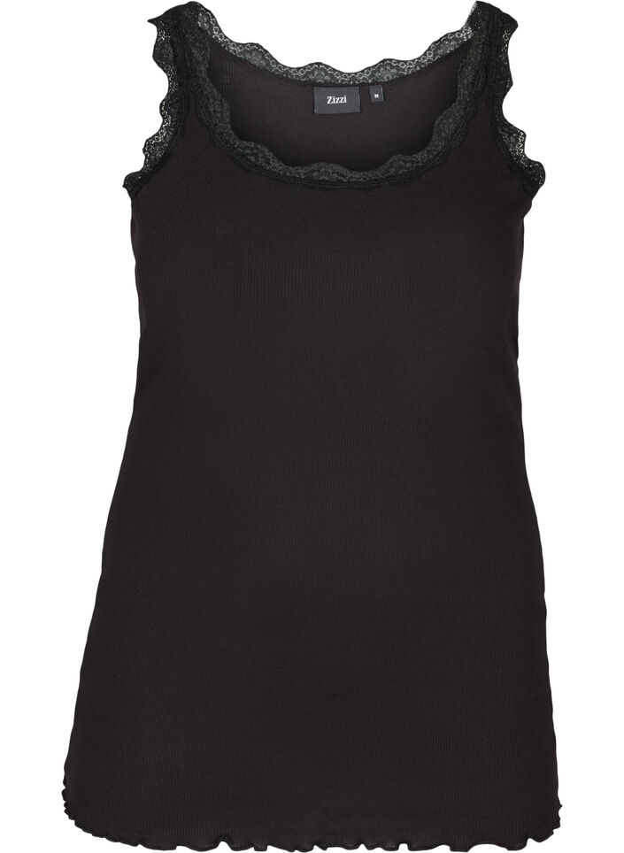 Top mit Spitzen, Schwarz, Packshot image number 0