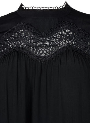 Viskose-Kleid mit Stickerei, Black, Packshot image number 2