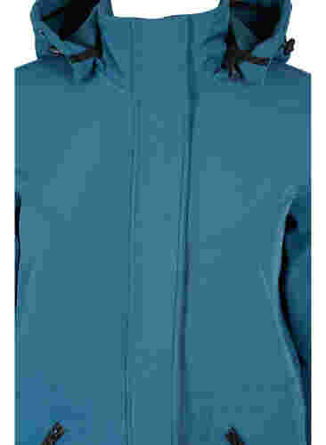 Lange Softshell Jacke mit Kapuze, Stargazer Solid, Packshot image number 2
