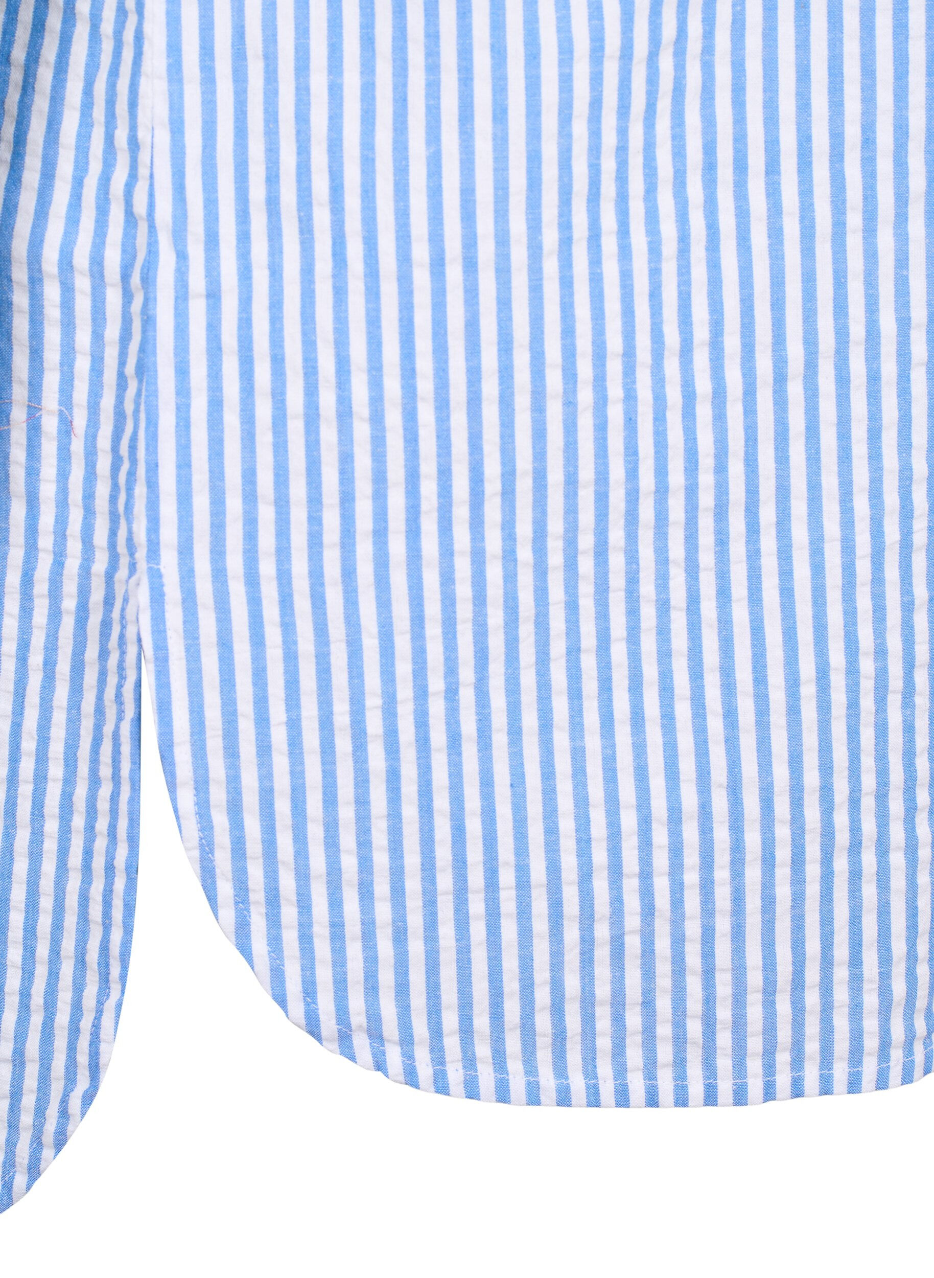 Zizzi Gestreiftes Hemd mit Brusttaschen, Light Blue Stripe , Packshot image number 3