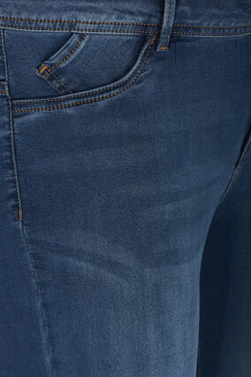 Super Slim Amy Jeans mit hoher Taille, Blue d. washed, Packshot image number 2
