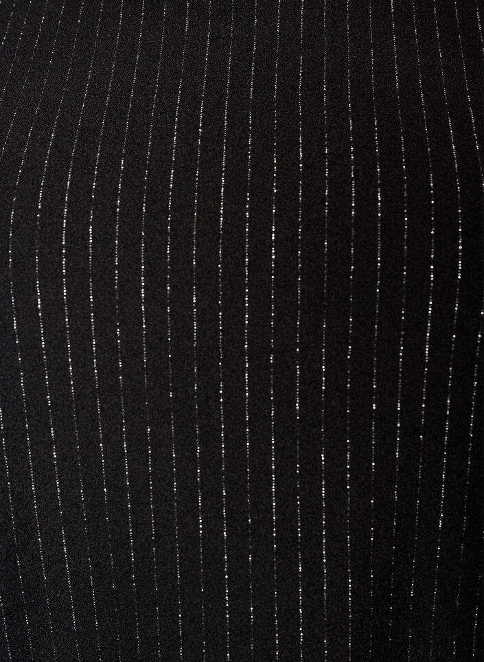 Kurzes A-Linien-Kleid mit Glitzerstreifen, Schwarz, Packshot image number 2
