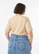 Gestreiftes T-Shirt mit gerippter Struktur, Gelb, Model image number 2