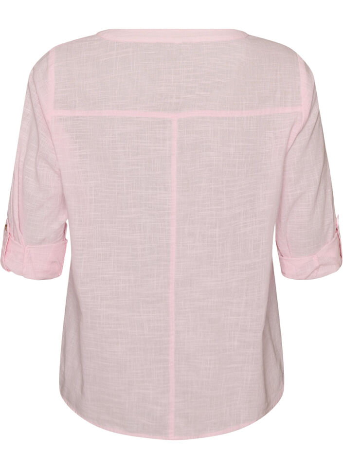 Baumwollbluse mit V-Ausschnitt, Rot, Packshot image number 1