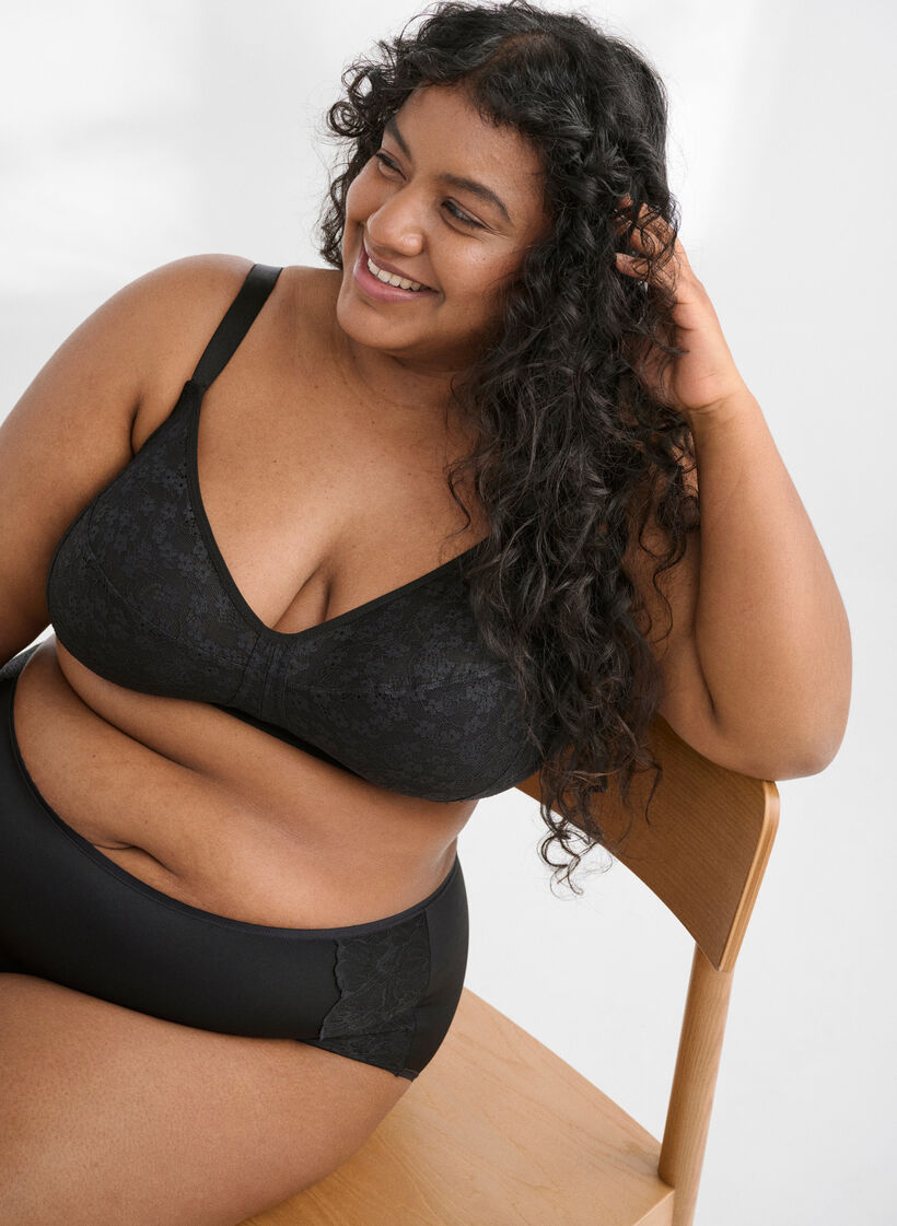BH ohne Bügel mit Spitze, Schwarz, Image image number 0