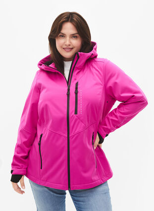 Sporty Softshell Jacke - 42-60 Pink - Zizzi Gr. 