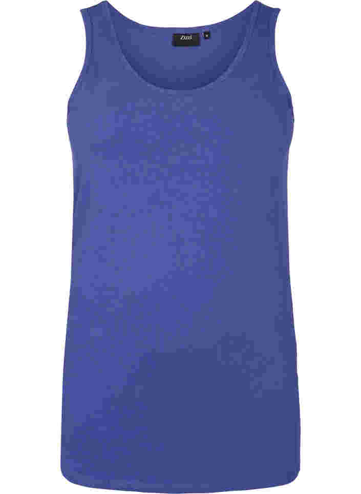 Einfarbiges basic Top aus Baumwolle, Deep Cobalt, Packshot image number 0