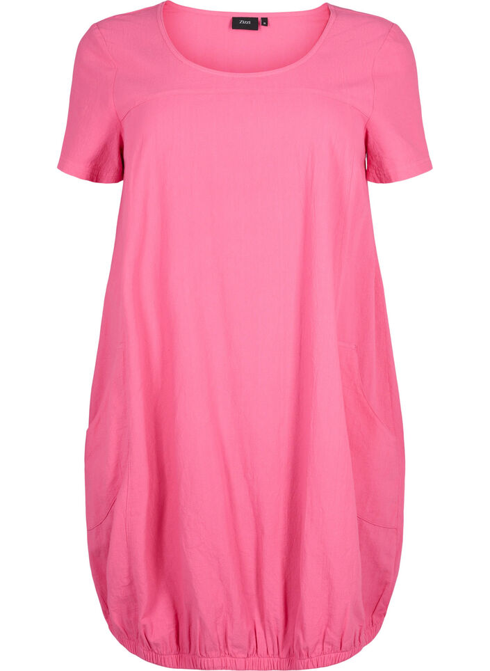 Kurzarm Kleid aus Baumwolle, Pink, Packshot image number 0