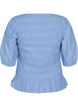 Smockbluse mit R&uuml;schensaum und U-Boot-Ausschnitt, Blau, Packshot image number 1