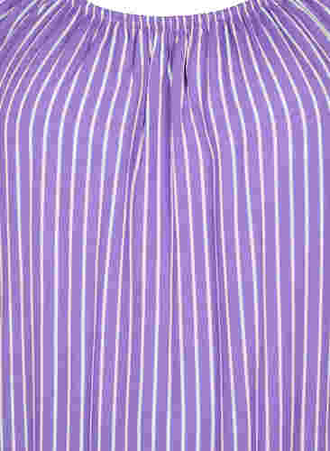 Gestreifte Bluse aus Viskose mit kurzen Ärmeln, Deep L./White Stripe, Packshot image number 2