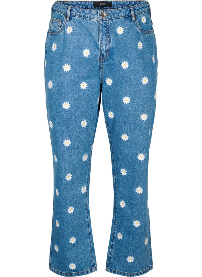  Gemma Jeans mit hoher Taille und Gänseblümchen, Blau, Packshot image number 0