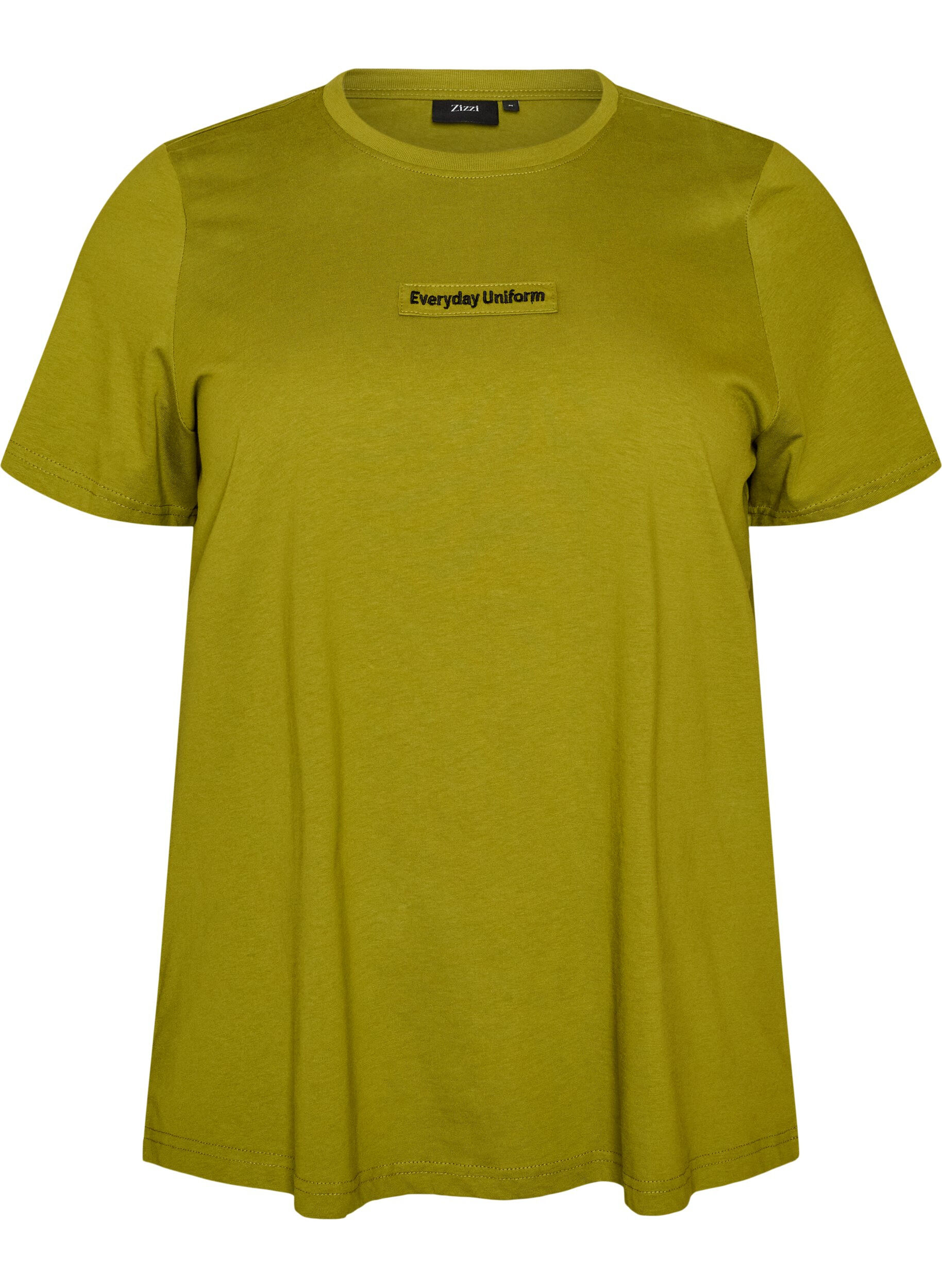 ZizziT-Shirt aus Baumwolle mit Text-Badge, Gr&uuml;n, Packshot image number 0