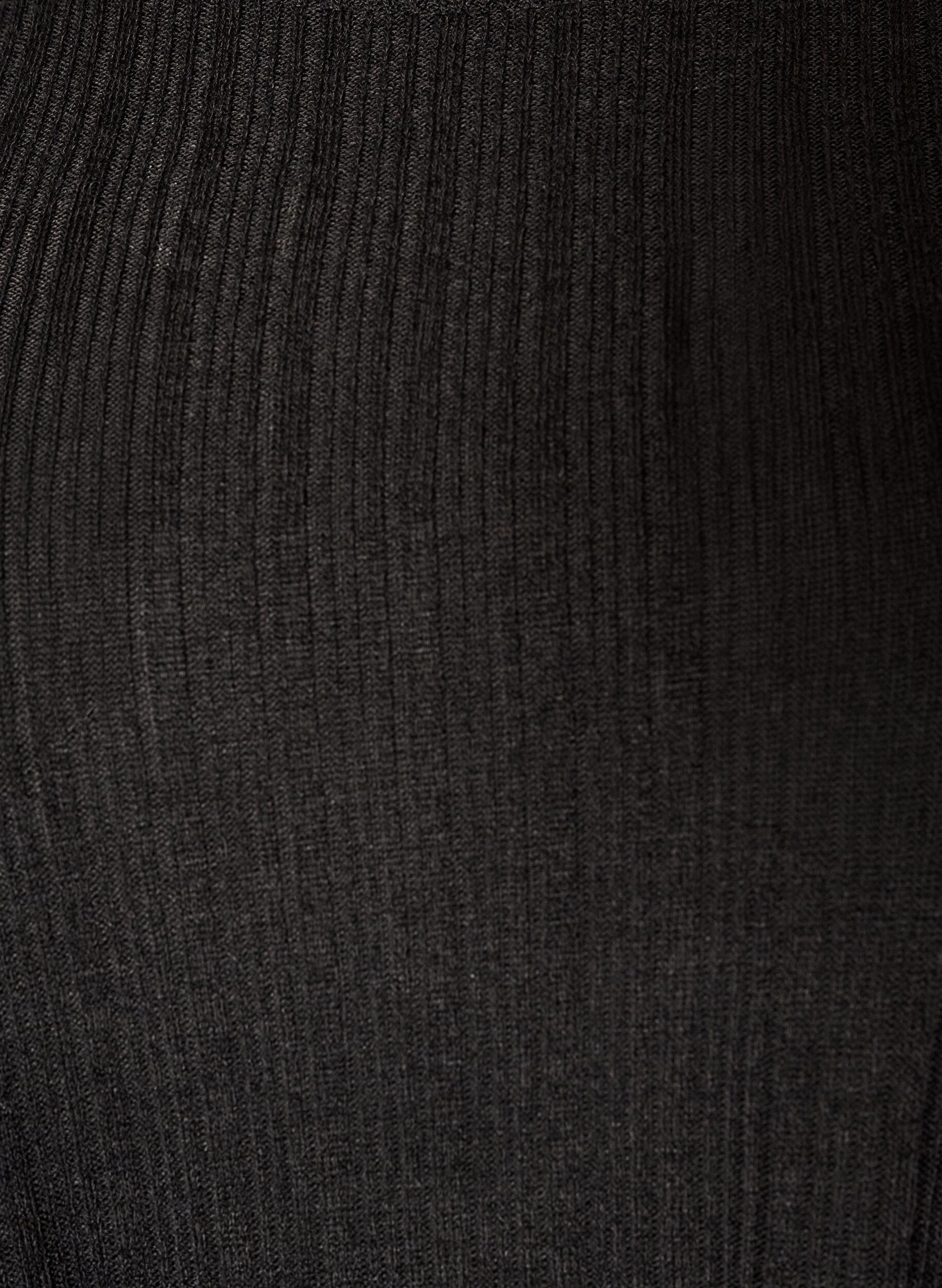 ZizziBluse aus Jersey mit Rippstruktur und langen &Auml;rmeln, Schwarz, Packshot image number 2