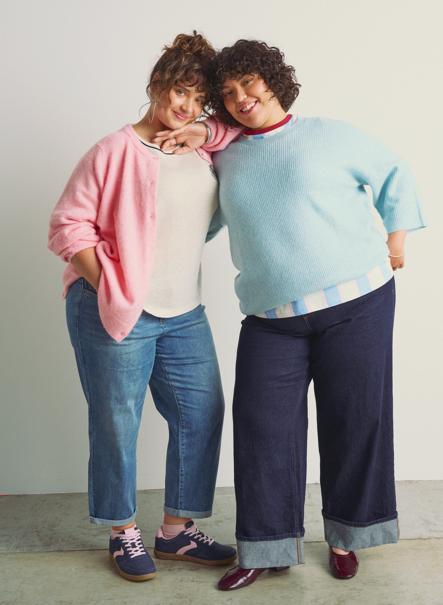 Zizzi Lockerer Strick mit 3/4-&Auml;rmeln, Blau, Image image number 0