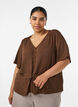 Bluse mit Struktur und Taillenbindung, Braun, Model image number 0