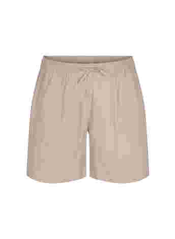 Lockere Shorts aus einer Baumwollmischung mit Leinen