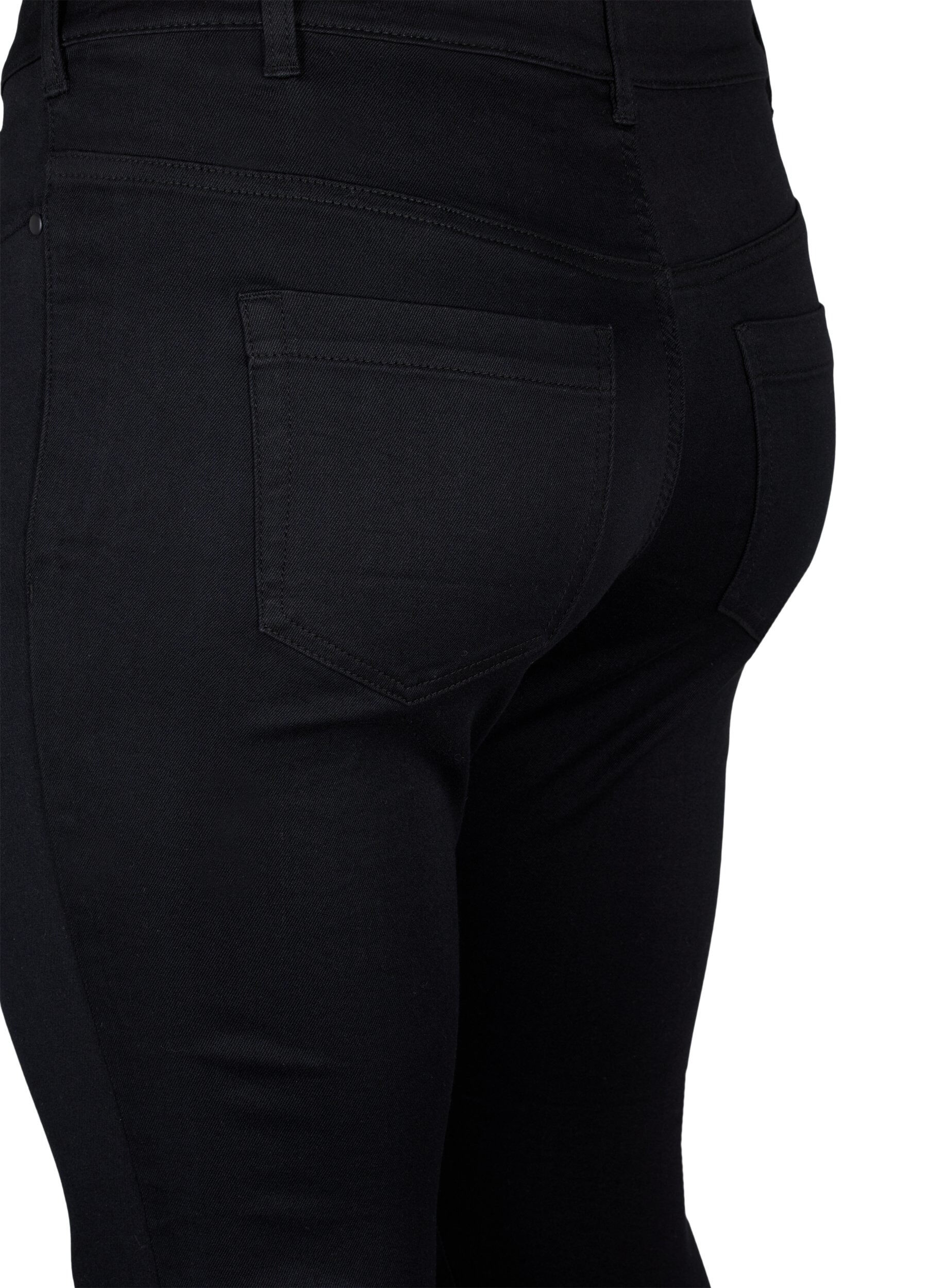 Zizzi Viona Jeans mit normaler Taille, Schwarz, Packshot image number 3