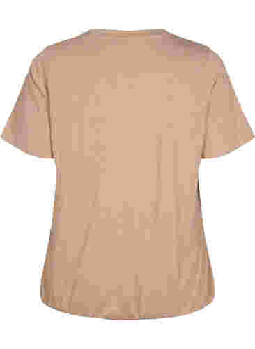 Meliertes T-Shirt mit elastischem Saum, Natural Mél, Packshot image number 1