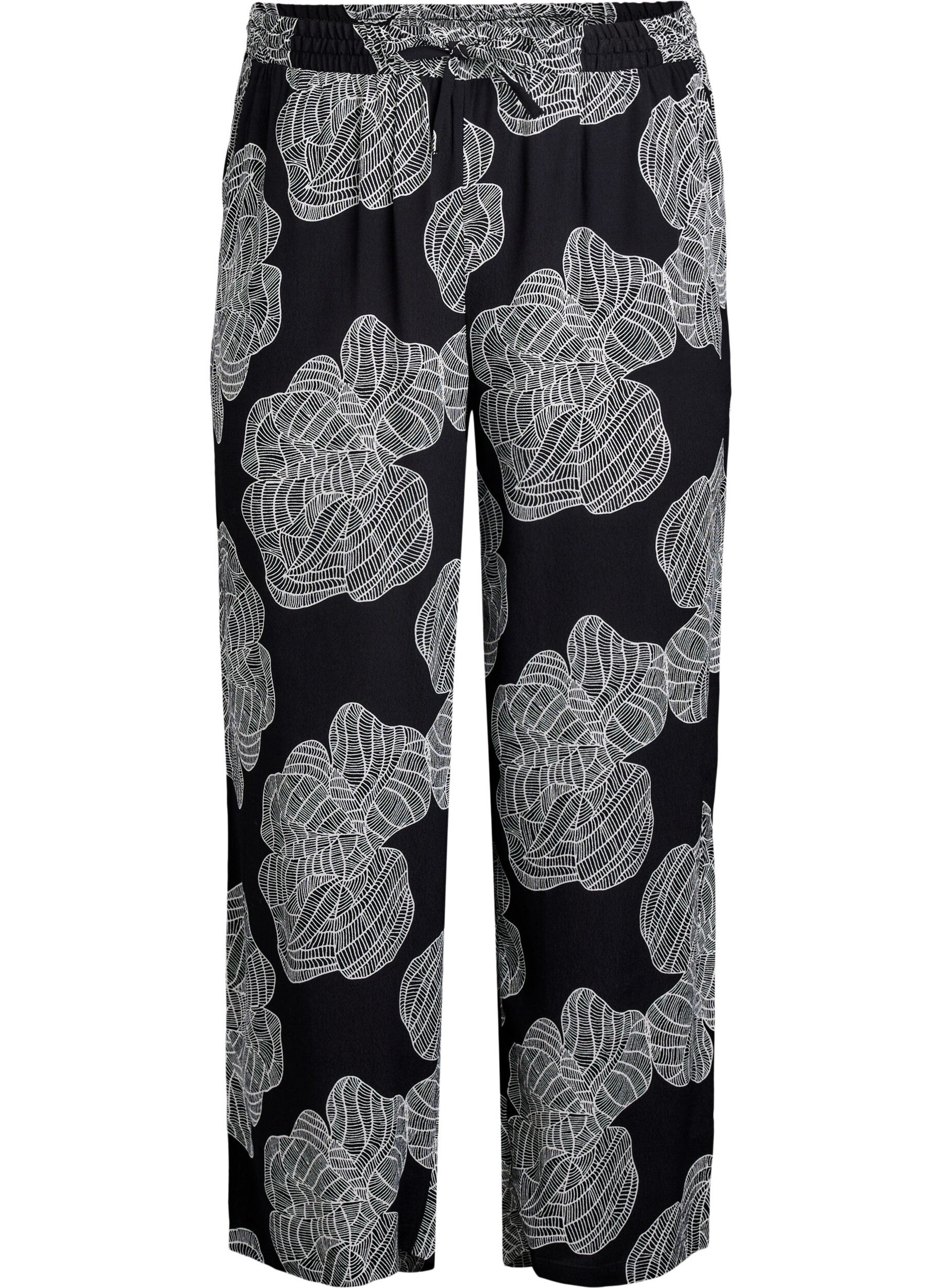 Lockere Viskosehose mit Print