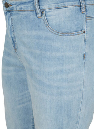 Hochgekrempelte 7/8-Jeans mit hoher Taille, Light blue denim, Packshot image number 2