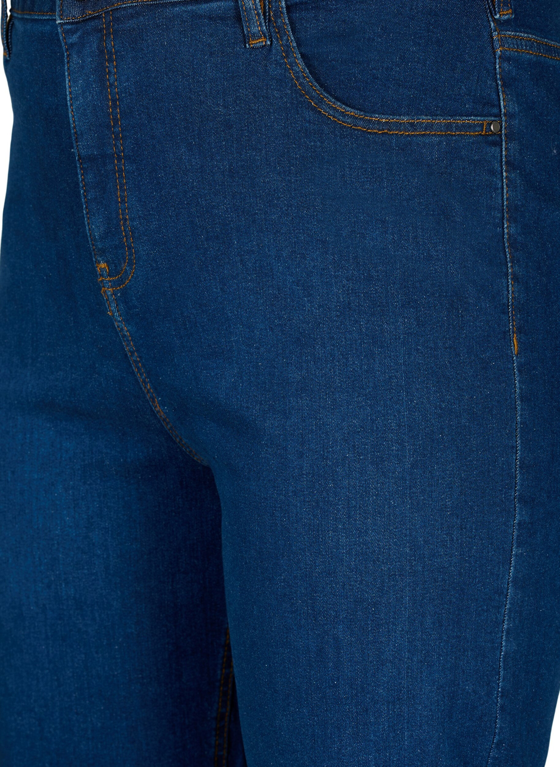 Zizzi Megan-Jeans mit extra hoher Taille und normaler Passform, Dark blue, Packshot image number 2