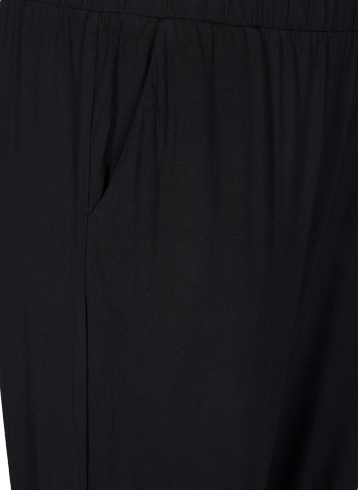 Jerseyhose in 3/4-Länge mit hoher Taille, Black, Packshot image number 2