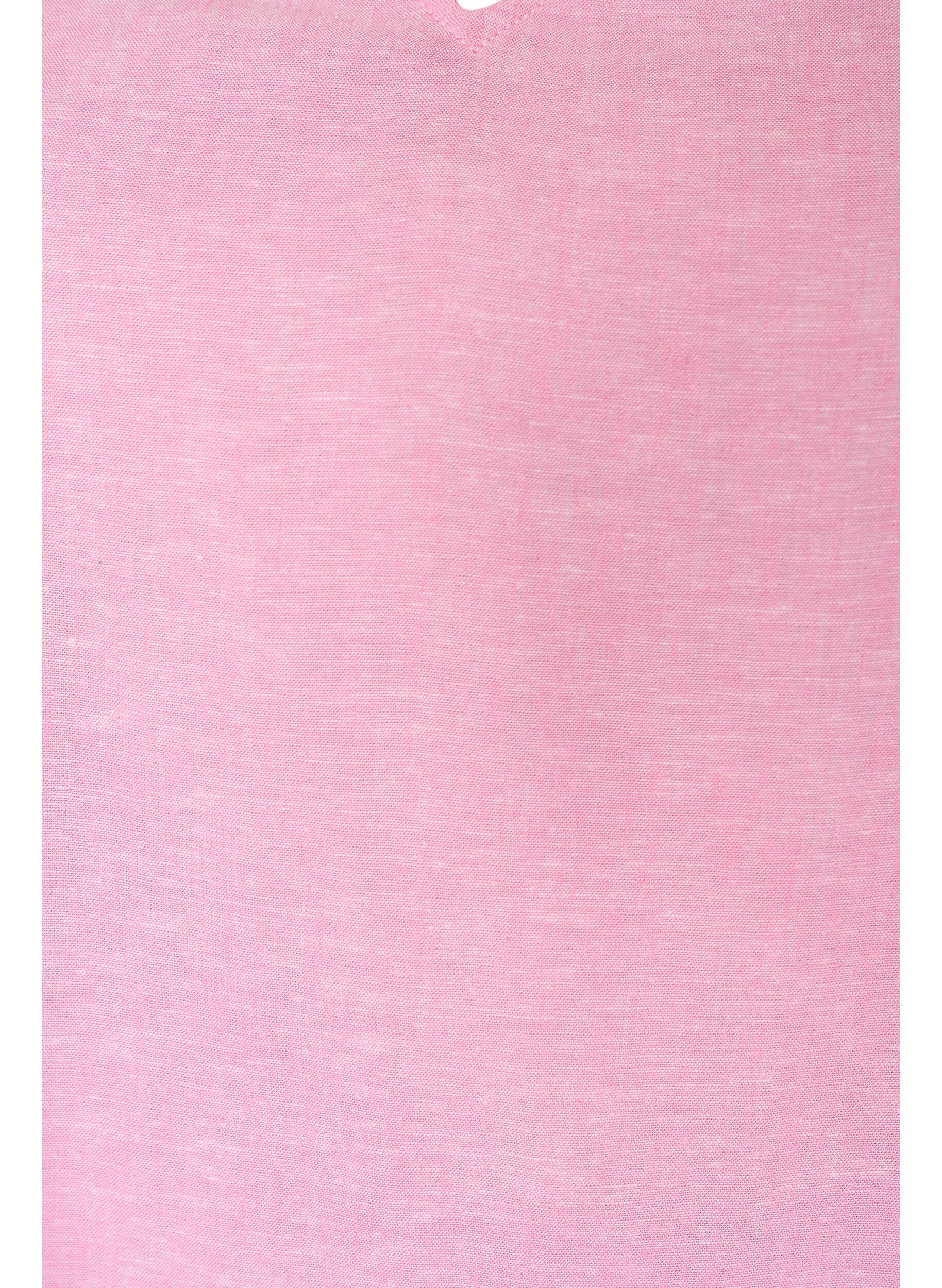 ZizziBluse aus Viskose und Leinen mit R&uuml;schen&auml;rmeln, Pink, Packshot image number 2