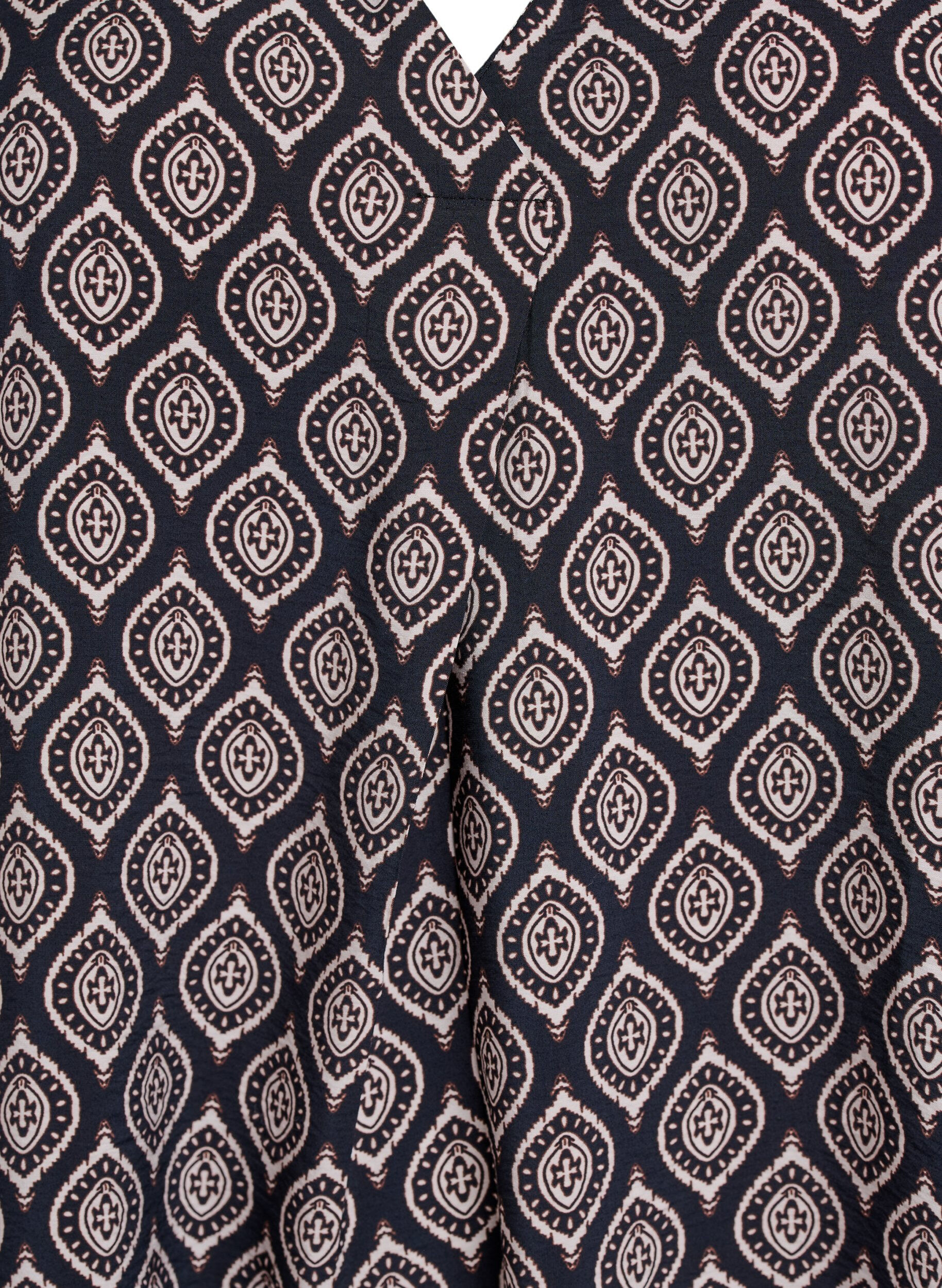 Zizzi Kleid aus Viskose mit V-Ausschnitt, Blau, Packshot image number 2