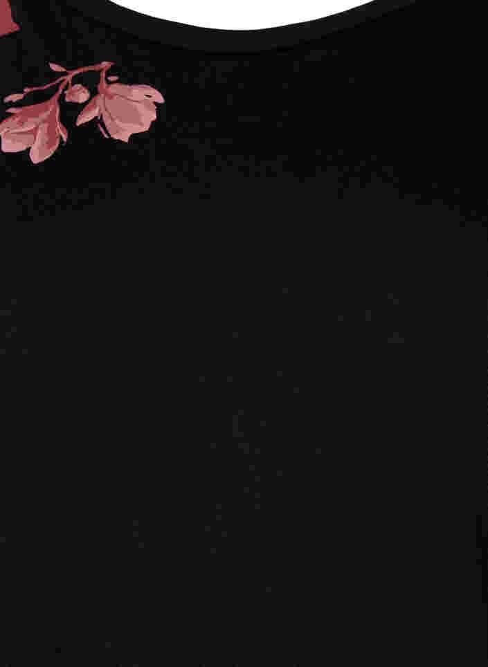 Nachthemd aus Baumwolle mit Blumendruck, Black, Packshot image number 2
