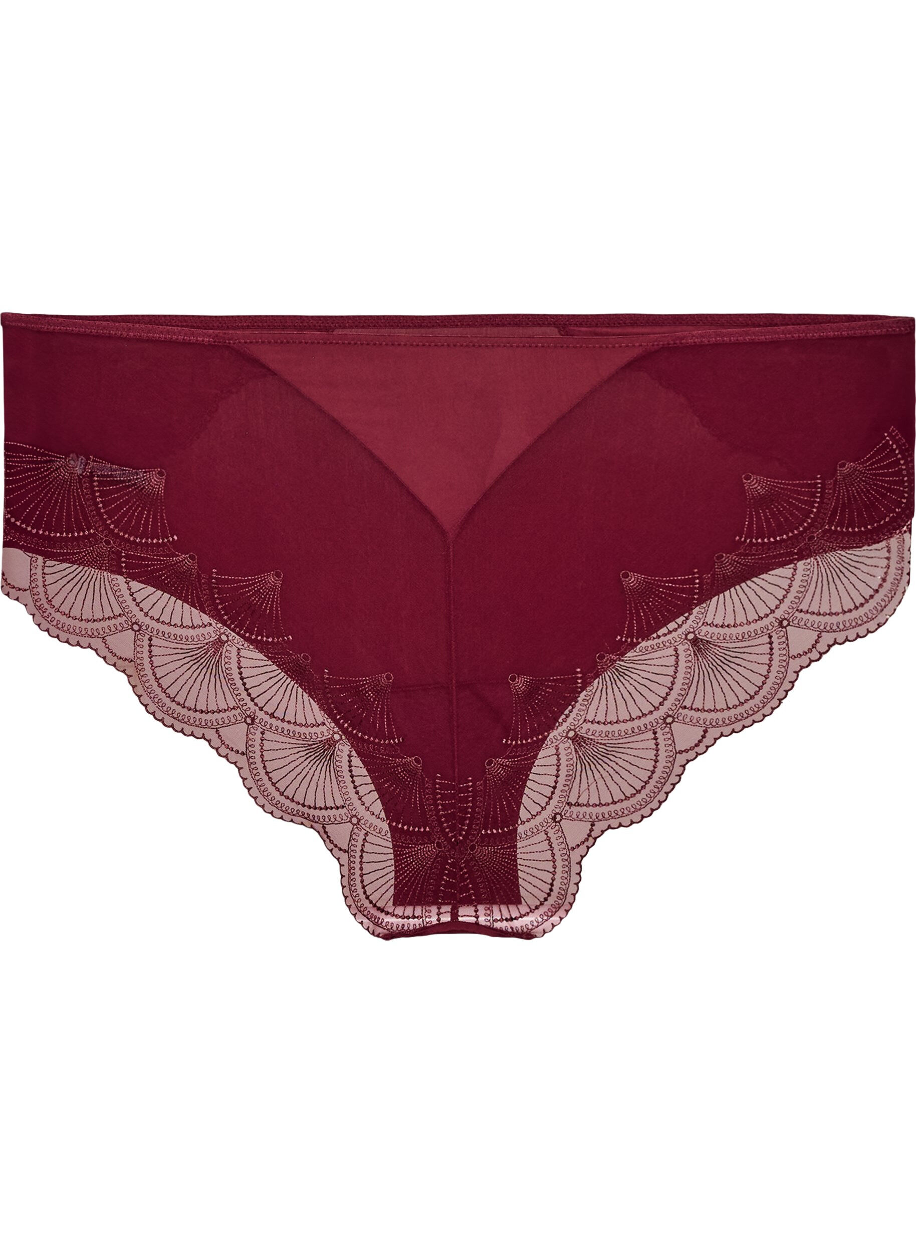 ZizziSlip mit Mesh und besticktem Spitzenbesatz, Rot, Packshot image number 1