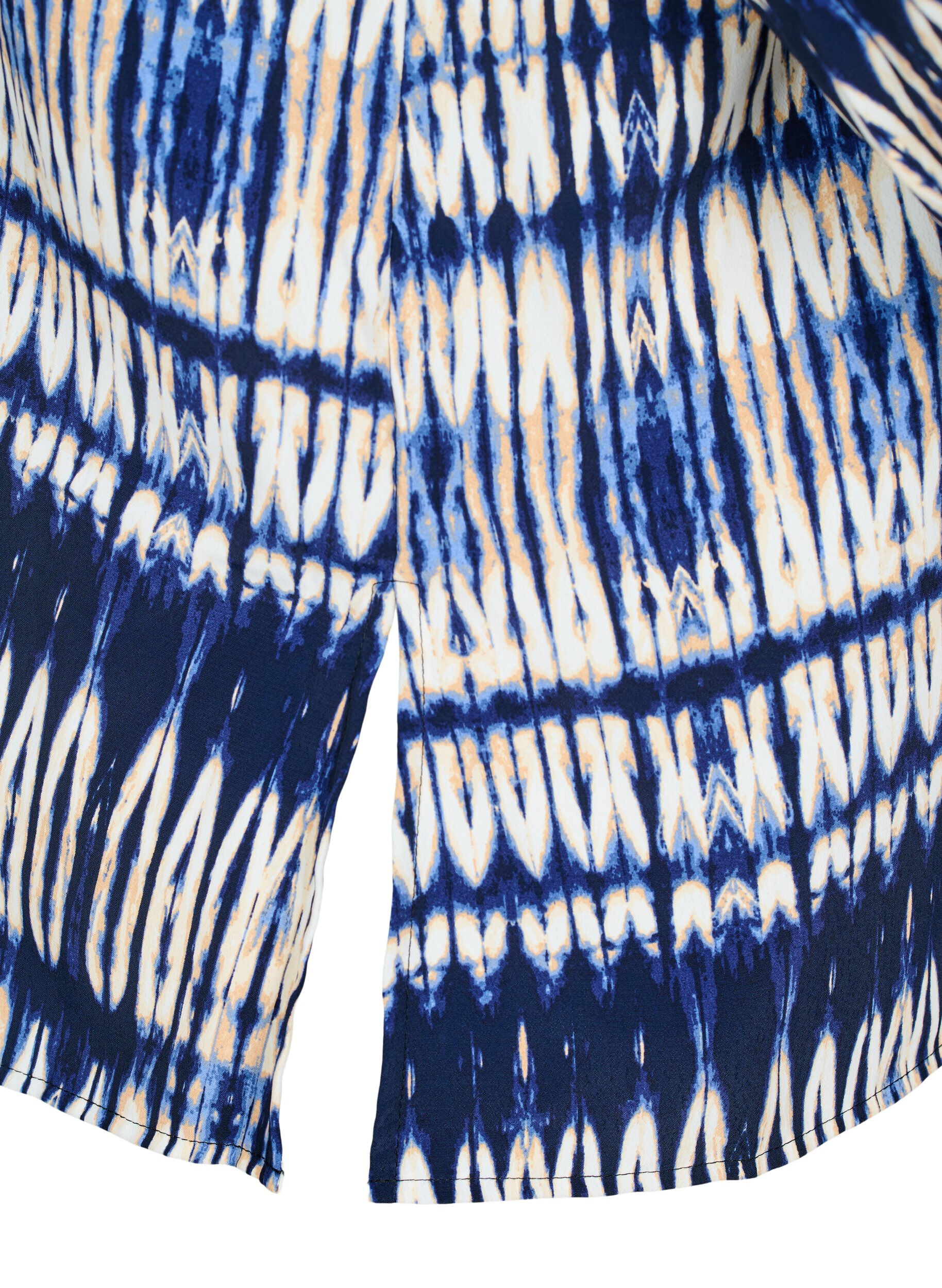 Zizzi Gemusterte Bluse, Blau, Packshot image number 3