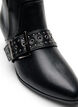 Kn&ouml;chelstiefel aus Leder mit Riemen und Nieten, Schwarz, Packshot image number 3