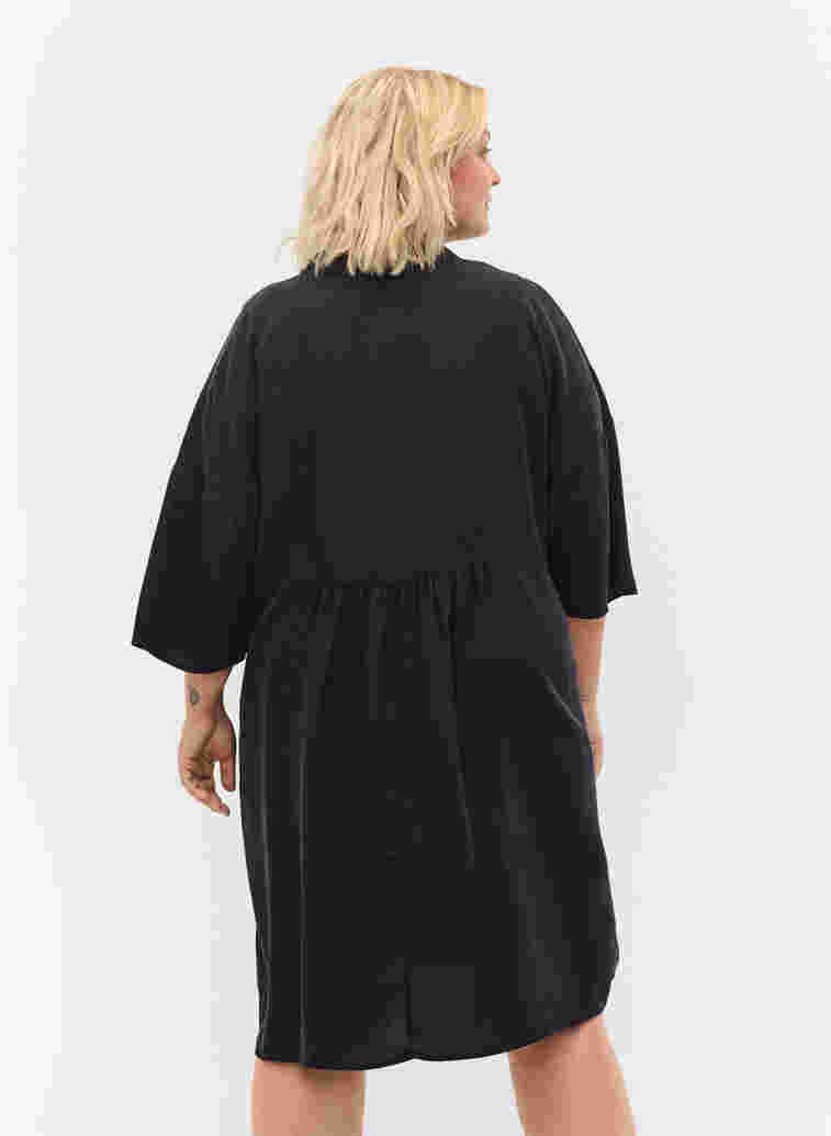 Kleid mit 3/4-Ärmeln aus Lyocell (TENCEL™), Black, Model image number 1