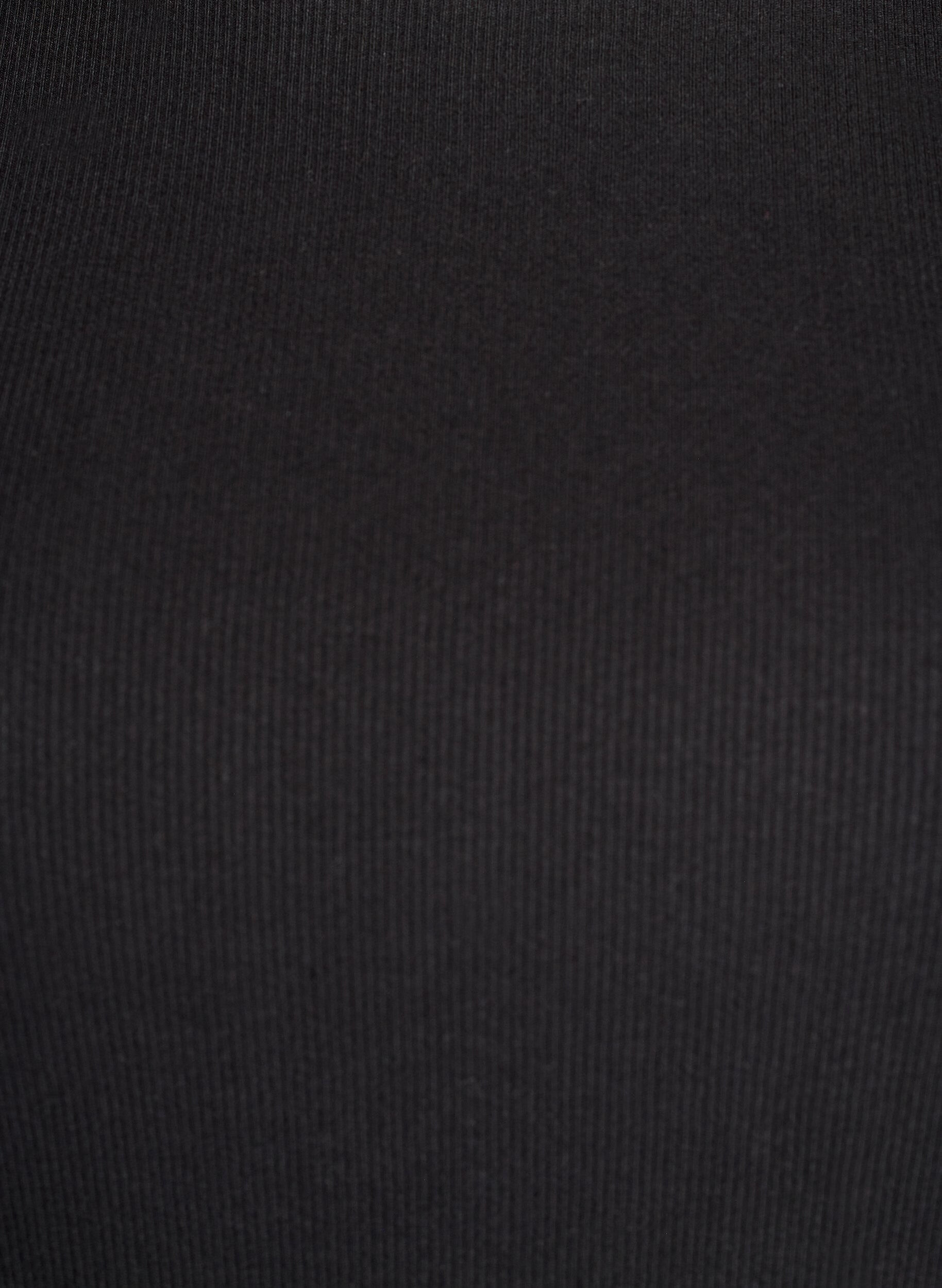 Zizzi Geripptes Basic-T-Shirt mit Rundhalsausschnitt, Schwarz, Packshot image number 2