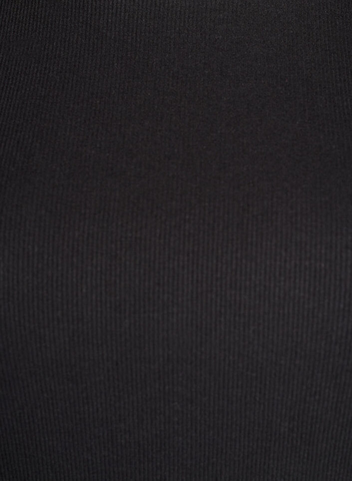 Geripptes Basic-T-Shirt mit Rundhalsausschnitt, Schwarz, Packshot image number 2
