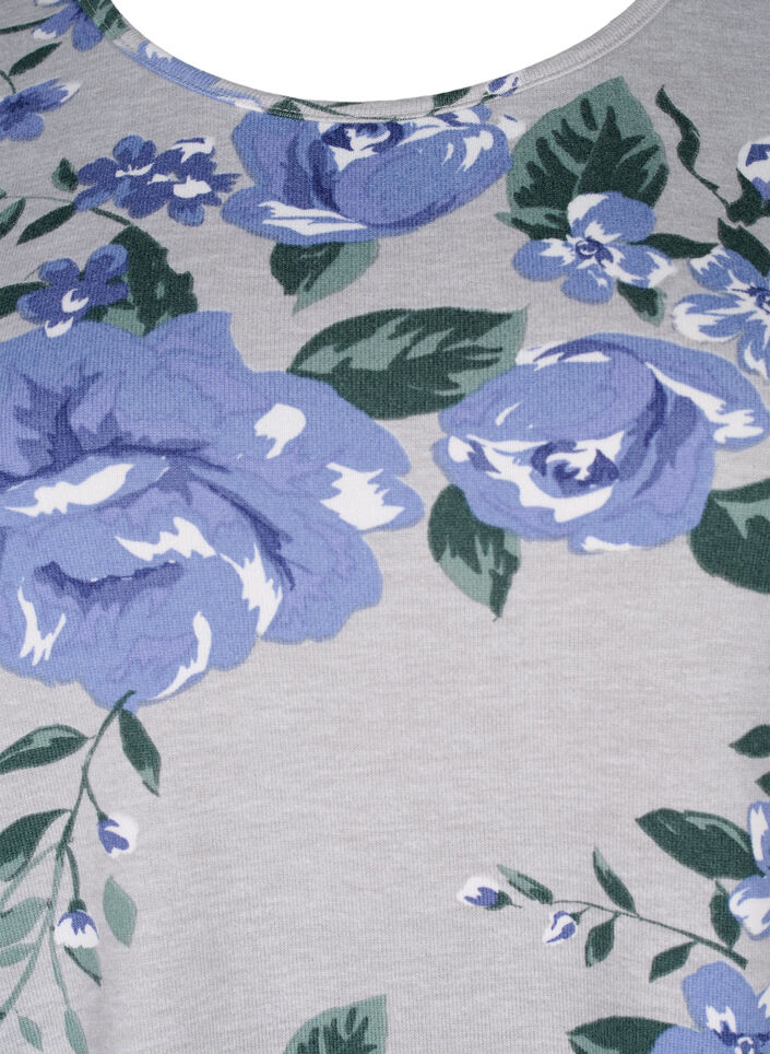  Bluse mit Blumenmuster und langen &Auml;rmeln, Blau, Packshot image number 2