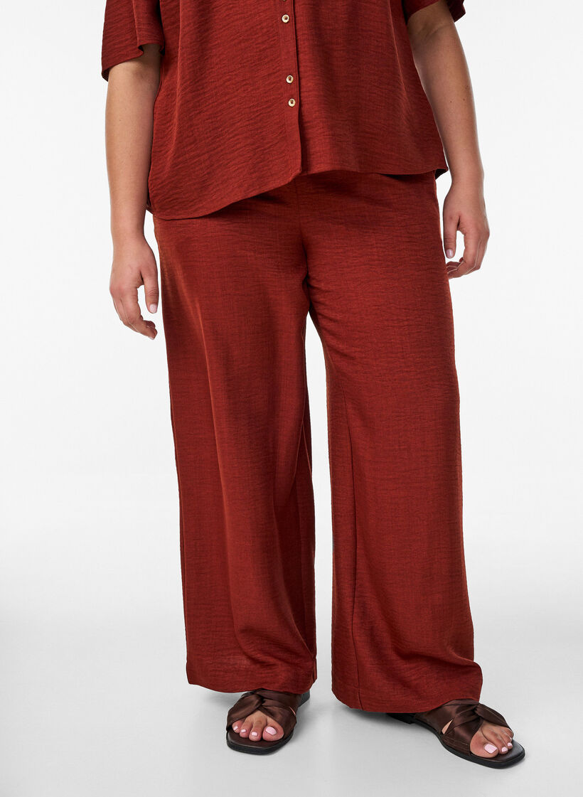 Lockere Hose mit elastischem Bund und Taschen, Rot, Model image number 2