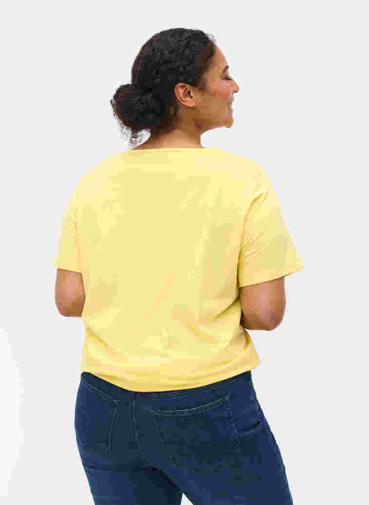 T-Shirt mit Lochstickerei und kurzen Ärmeln, Goldfinch Mel., Model image number 1
