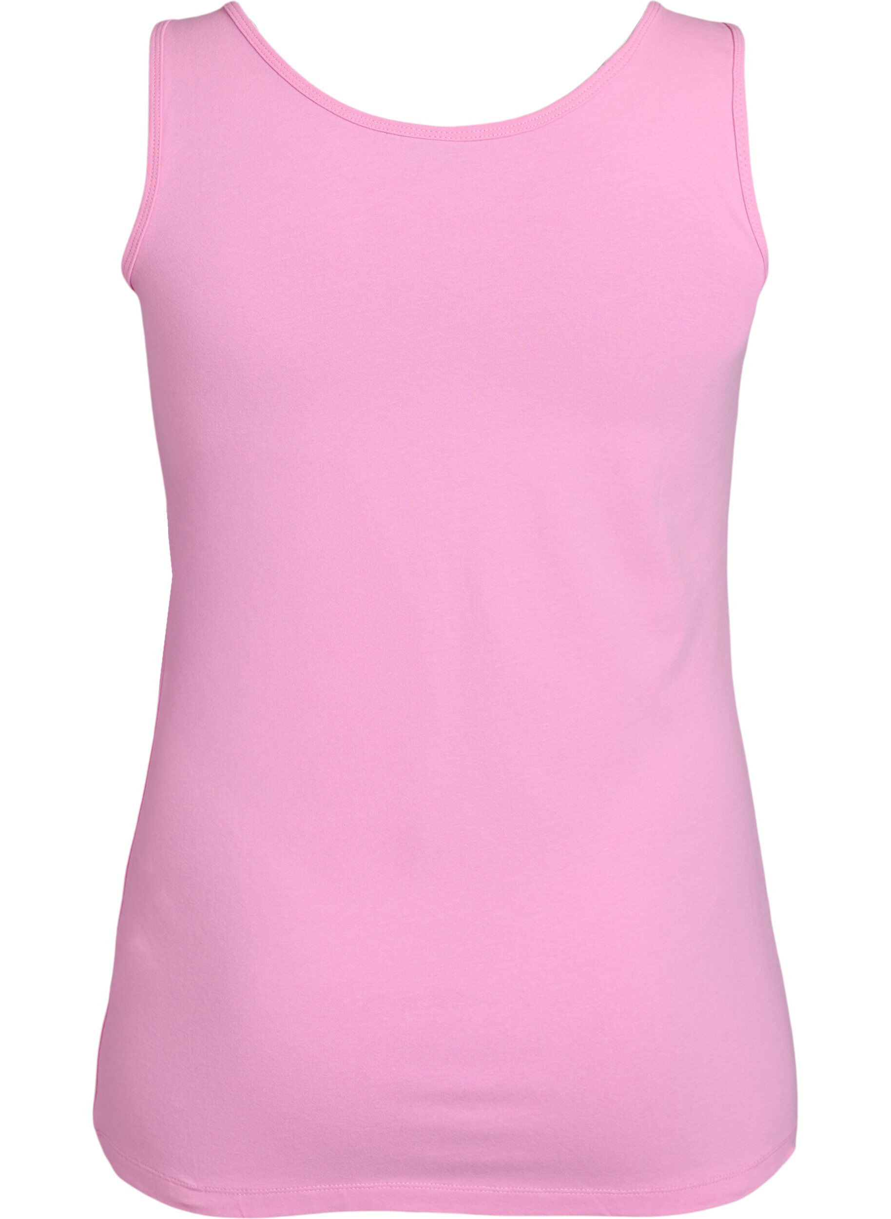 Zizzi Einfarbiges basic Top aus Baumwolle, Pink, Packshot image number 1