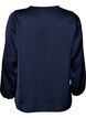 Satinbluse mit Spitzenapplikationen und Perlen, Blau, Packshot image number 1