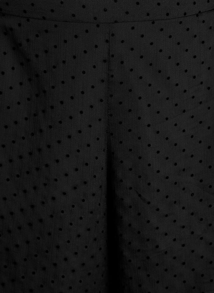 Lockere Hose aus Chiffon mit Punkten, Schwarz, Packshot