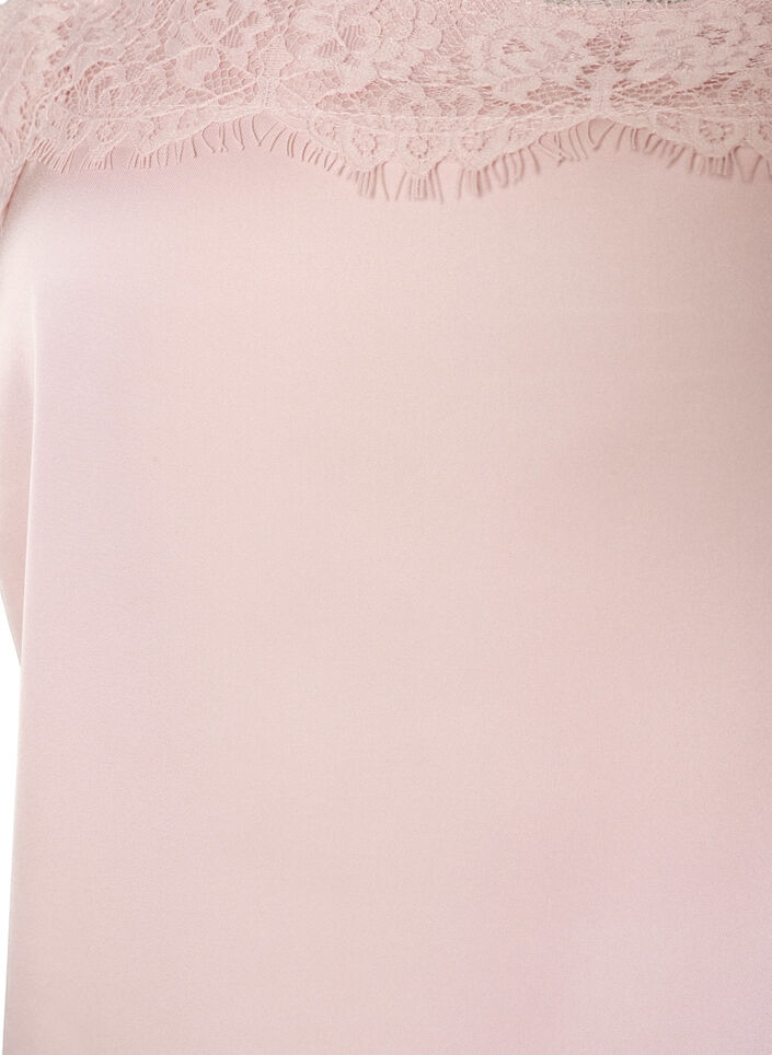 Langes Top aus Satin mit Spitzen, 9990, Packshot image number 2