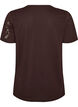 T-Shirt aus Baumwolle mit Spitzenapplikationen, Braun, Packshot image number 1