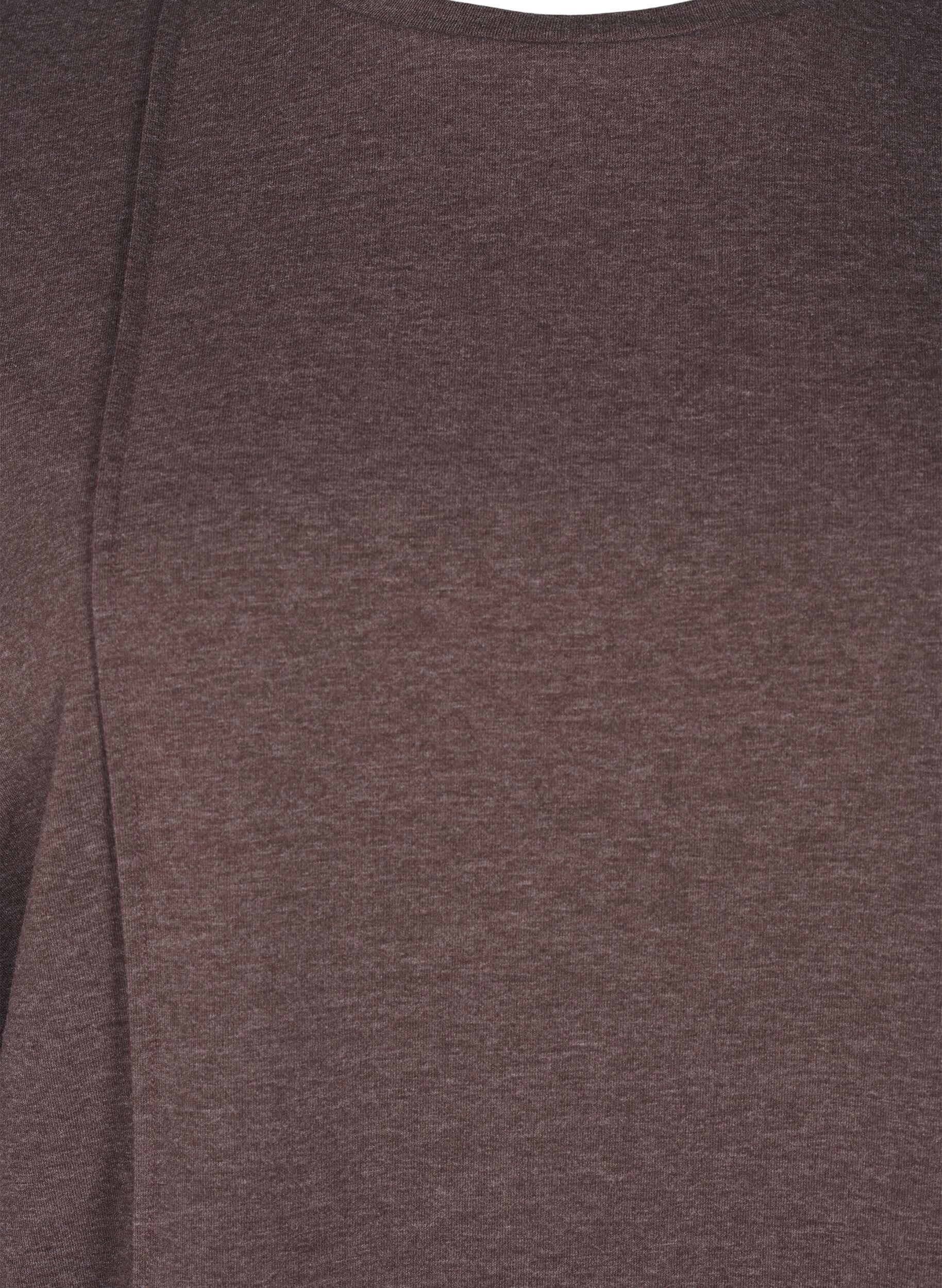 Zizzi Lockere Jersey-Bluse mit Nahtdetails, Braun, Packshot image number 2