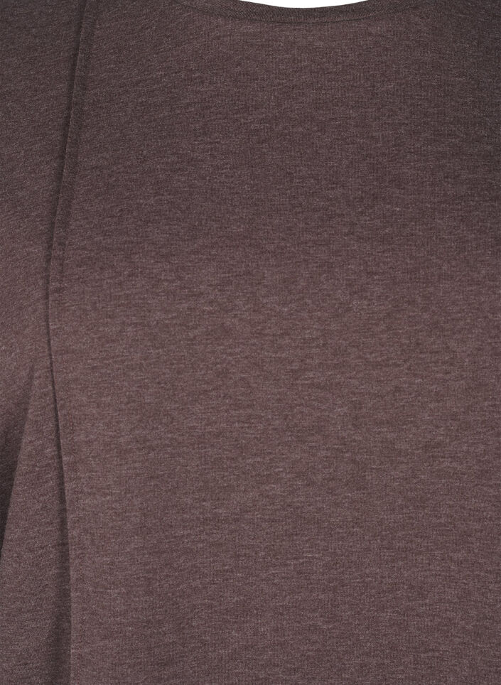 Lockere Jersey-Bluse mit Nahtdetails, Braun, Packshot image number 2