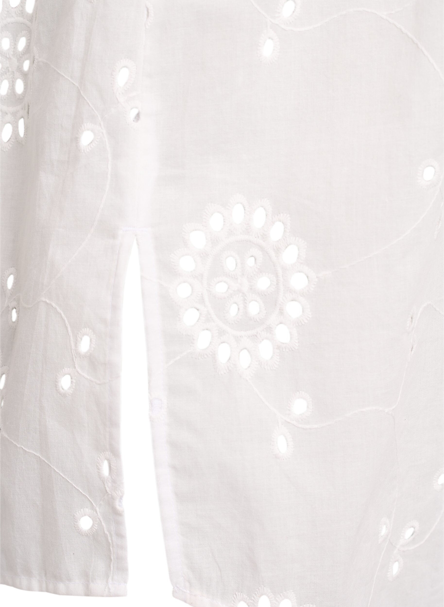 Zizzi Tunika aus Baumwolle mit Broderie Anglaise, Wei&szlig;, Packshot image number 3