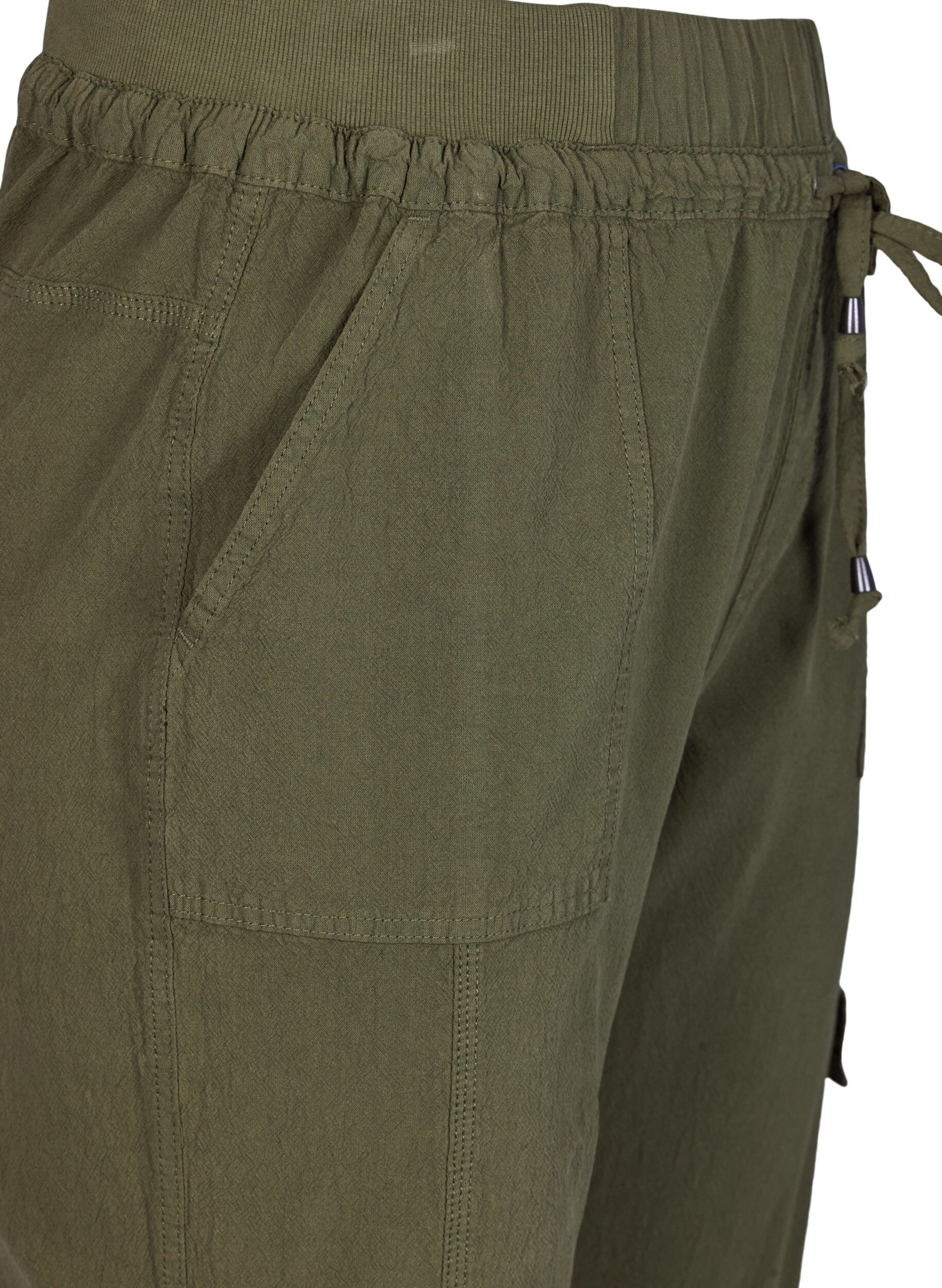 Zizzi Lockere Cargohose aus Baumwolle, Gr&uuml;n, Packshot image number 2