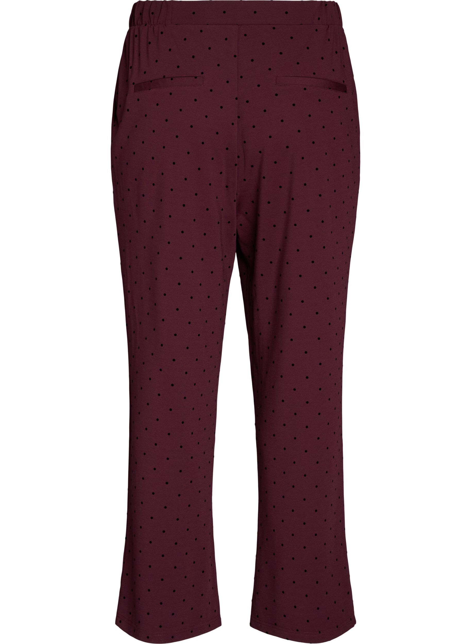 ZizziGepunktete Hose mit hoher Taille und geraden Beinen, Rot, Packshot image number 1