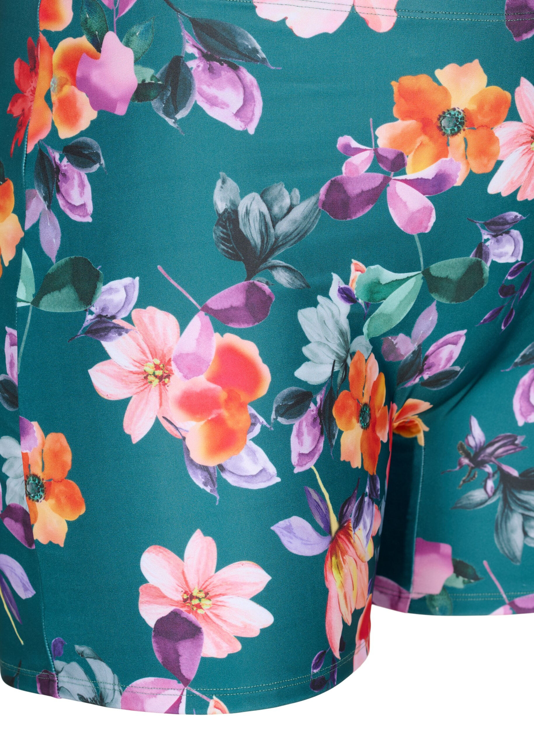 Zizzi Badeshorts mit Blumenmuster, Meave Print, Packshot image number 2